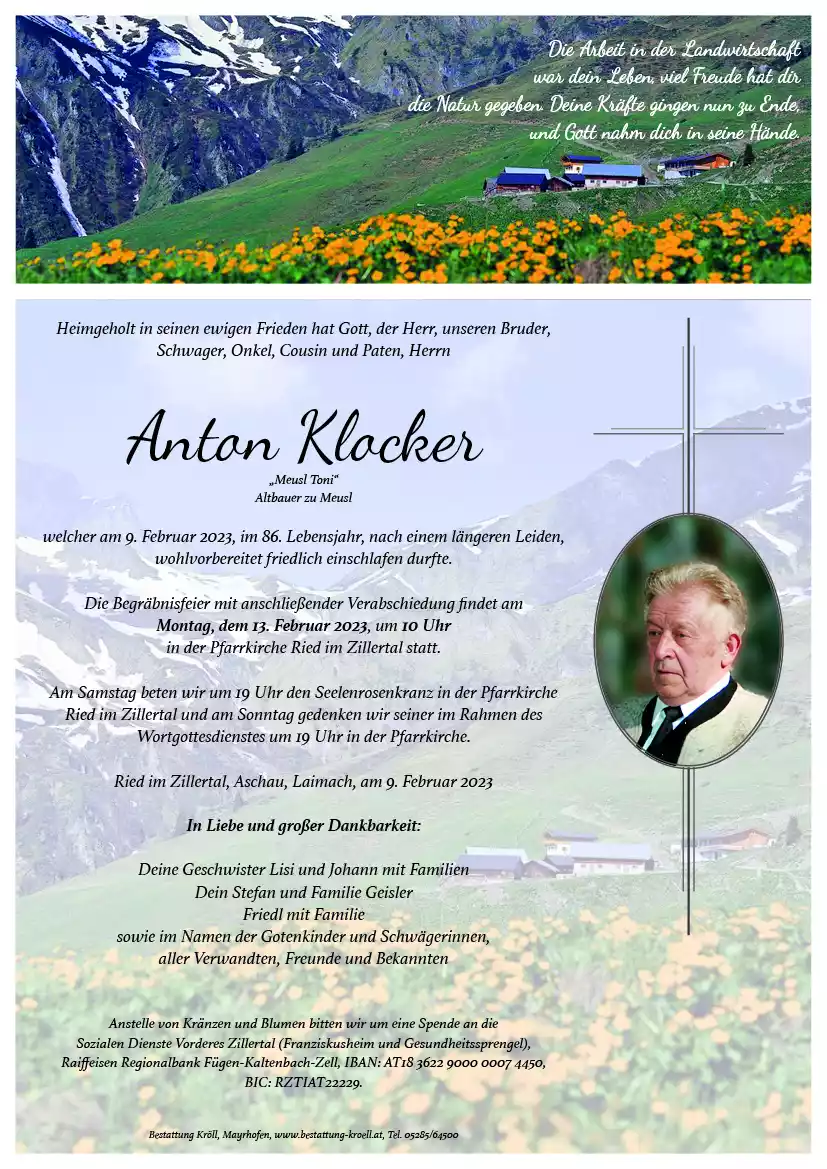 Parte von Anton Klocker